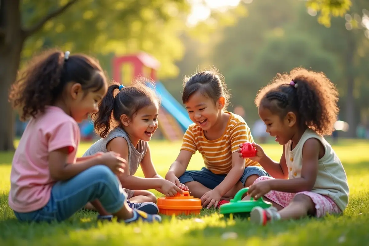 children playing together to support healthy social and cognitive growth