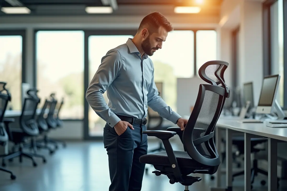 worker selecting ergonomic seat tailored to specific job requirements