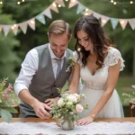 couple adding personalized details to create unforgettable wedding atmosphere