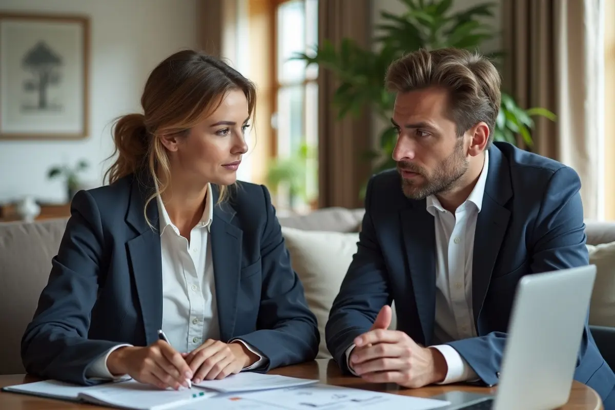 homeowner consulting real estate agent about using property to fund future plans