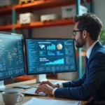 business owner using predictive tools to optimize future inventory planning