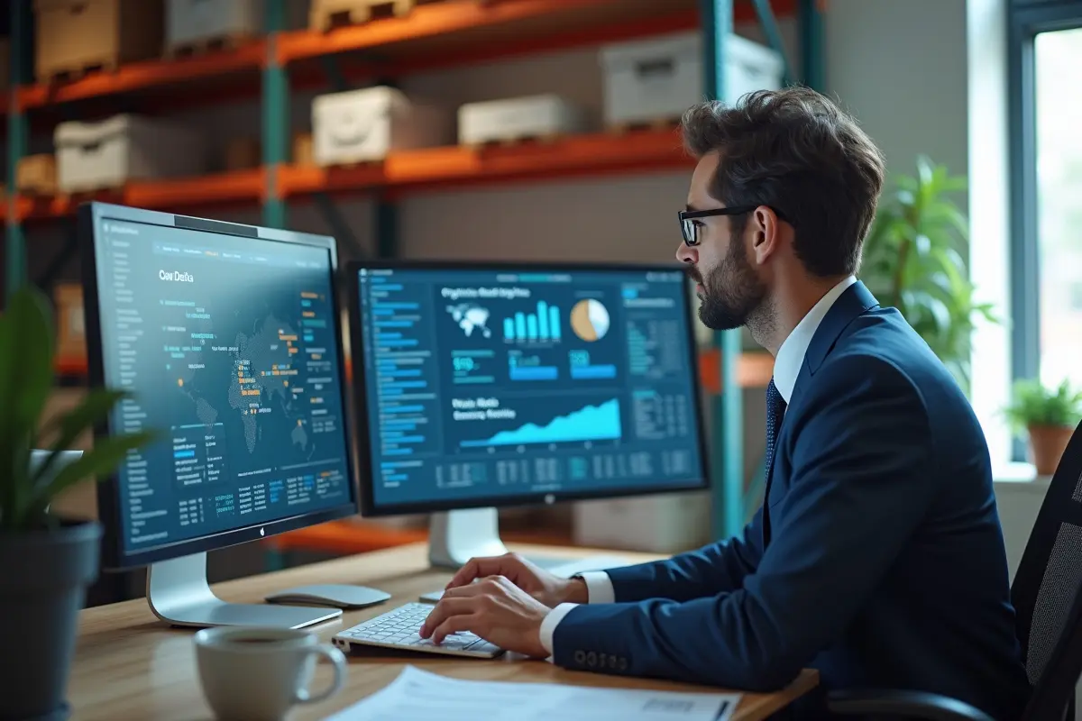 business owner using predictive tools to optimize future inventory planning