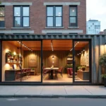 shipping container converted into functional commercial business space for entrepreneurs