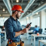 hvac technician assessing airflow to improve workplace comfort and productivity