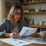 first time homebuyer reviewing property listing documents