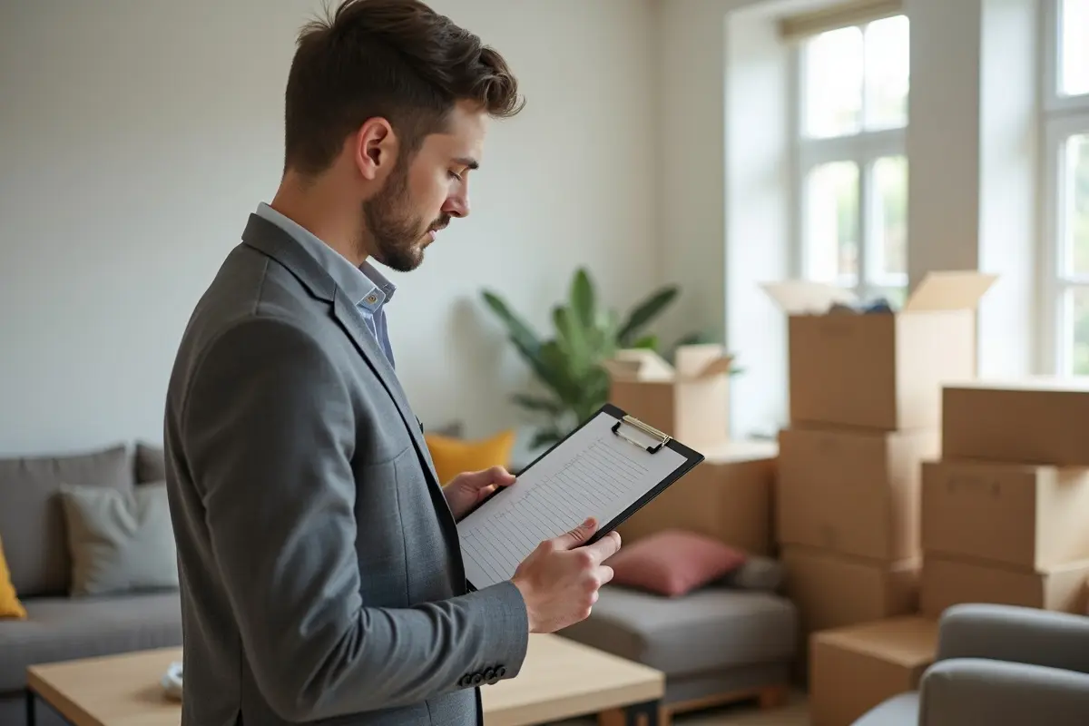 person organizing checklist before moving to new city