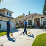 professionals providing efficient outdoor home cleaning services for homeowners