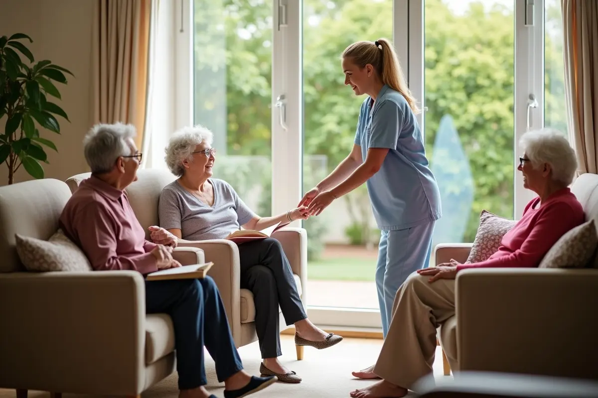 older adults maintaining independence with support from professional care homes
