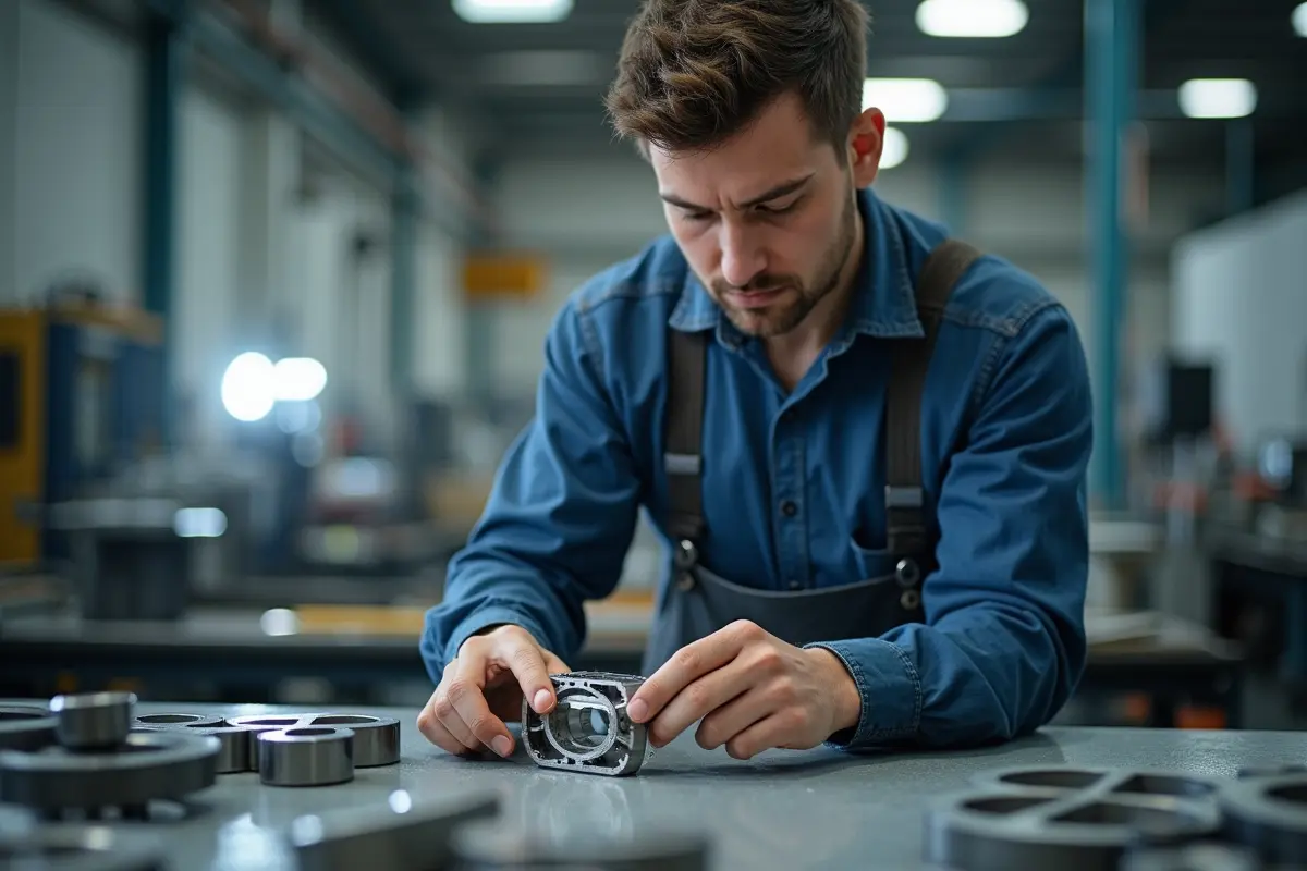 manufacturer selecting high quality materials to ensure product durability