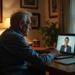 veteran receiving online therapy support for ptsd healing journey
