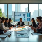 business analyzing performance metrics to support sustainable corporate growth