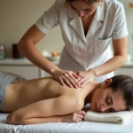 person receiving deep tissue massage to relieve chronic muscle pain