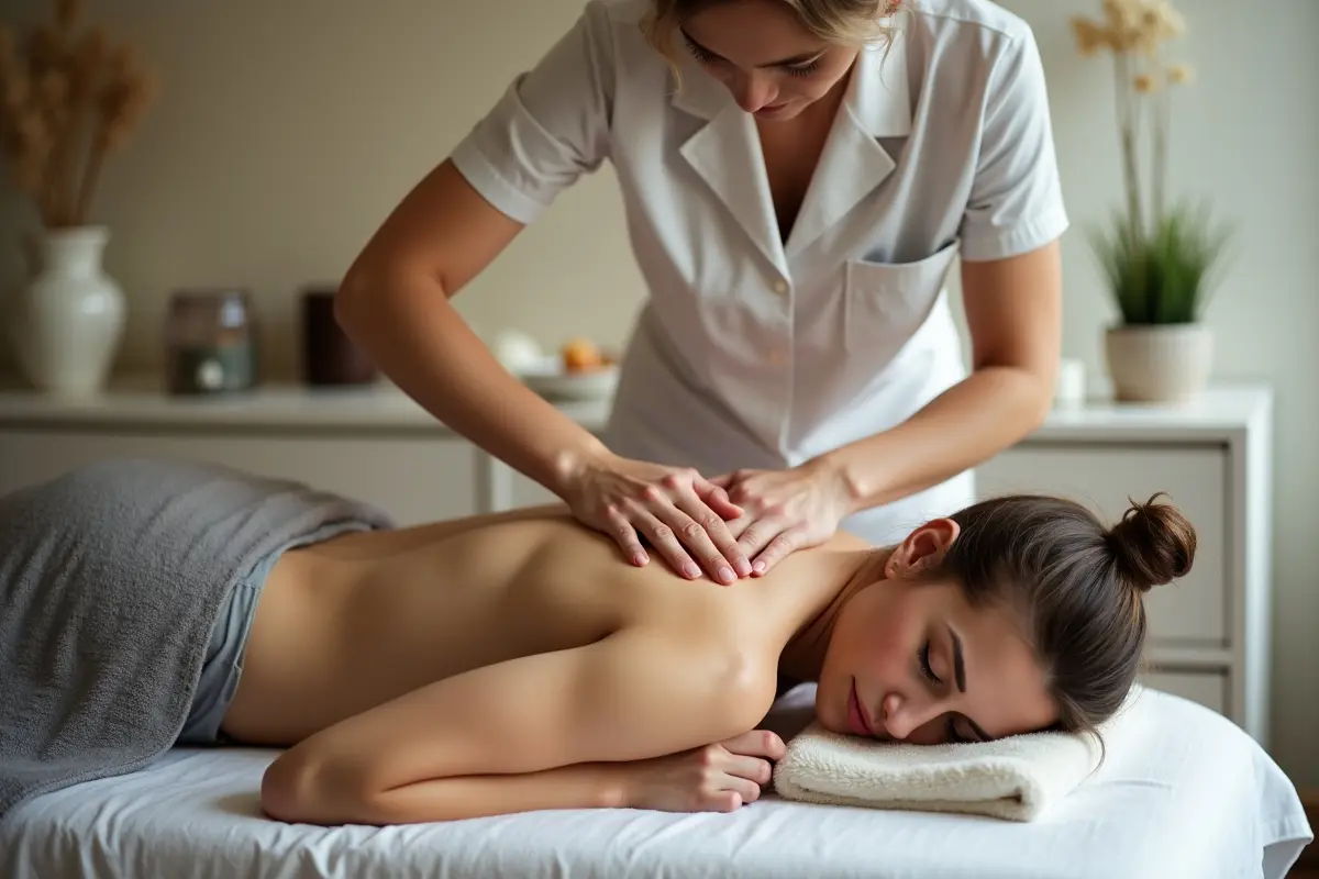 person receiving deep tissue massage to relieve chronic muscle pain