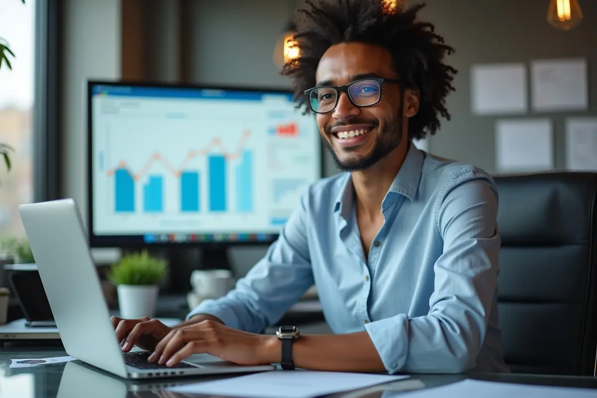 business owner managing company website to save time and reduce costs